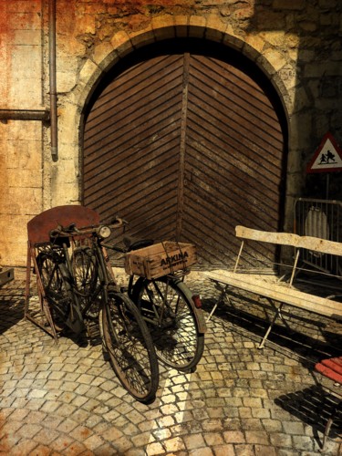 Photographie intitulée "Pour Gaby, 2 vélos…" par Claudine Ziga, Œuvre d'art originale, Photographie numérique