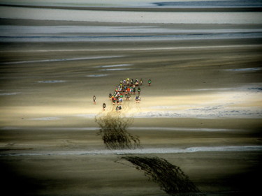Photographie intitulée "Marée basse au Mont" par Claudine Ziga, Œuvre d'art originale