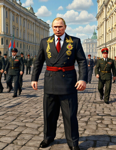 "Russia President" başlıklı Dijital Sanat Cláudio Aragão tarafından, Orijinal sanat, AI tarafından oluşturulan görüntü