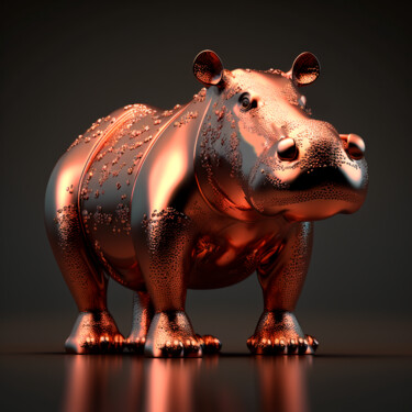 Arte digitale intitolato "hipopotamus 02" da Claudio Pincas Feldman, Opera d'arte originale, Immagine generata dall'IA