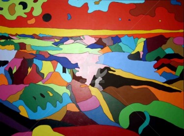 Pintura titulada "paesaggio montano" por Claudio Benvenuto Rossi, Obra de arte original