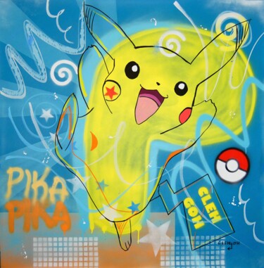 Schilderij getiteld "Pika Star" door Clehgoh, Origineel Kunstwerk, Graffiti
