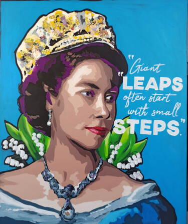 "Queen Elizabeth II" başlıklı Tablo Clémence Powney tarafından, Orijinal sanat, Akrilik