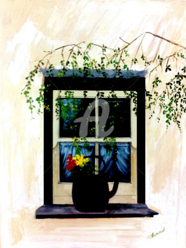 Pintura intitulada "The Window Display" por Clement Tsang, Obras de arte originais, Acrílico