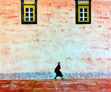 Painting titled "Lonely Tibet Monk" by Clement Tsang, Original Artwork, Acrylic