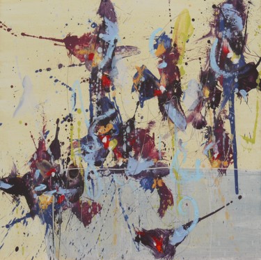 Peinture intitulée "Fleur de Rire (Flow…" par Cynthia Ligeros, Œuvre d'art originale, Huile