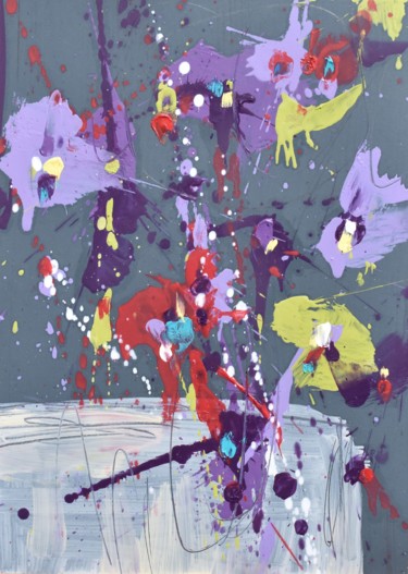 绘画 标题为“Fleur de la nouvell…” 由Cynthia Ligeros, 原创艺术品, 油