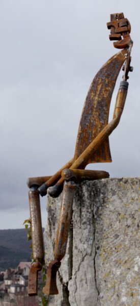 Sculpture titled "SITTING THERE.....…" by Clive Manuel, Original Artwork, Metals