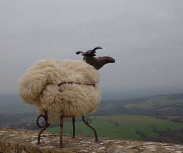 Sculpture titled "Sheep" by Clive Manuel, Original Artwork, Metals