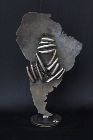 Sculpture intitulée "Dakar en América de…" par Claude Germain, Œuvre d'art originale, Métaux