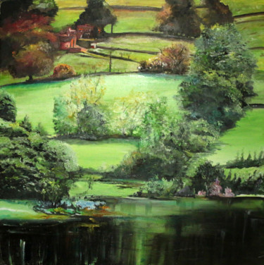 Peinture intitulée "landscap" par Clotilde Nadel, Œuvre d'art originale, Huile