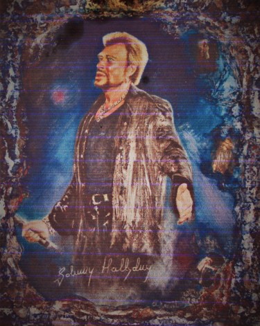 Sculpture titled "Johnny Hallyday" by Claude Maguet, Original Artwork, Oil