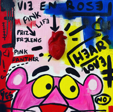 Peinture intitulée "Story PINK PANTHER" par Cobo, Œuvre d'art originale, Acrylique