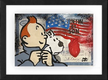 Schilderij getiteld "Tintin son" door Cobo, Origineel Kunstwerk, Acryl