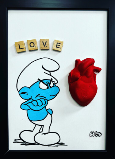 Painting titled "LOVE" by Cobo, Original Artwork, Acrylic