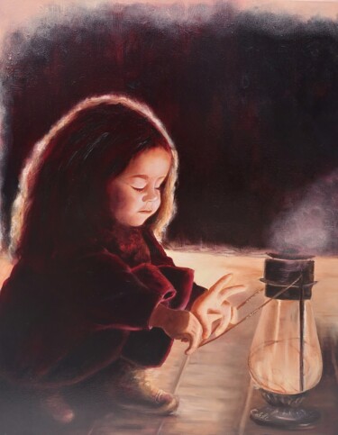 Malerei mit dem Titel "Lumière" von Colette Tournier, Original-Kunstwerk, Öl Auf Keilrahmen aus Holz montiert