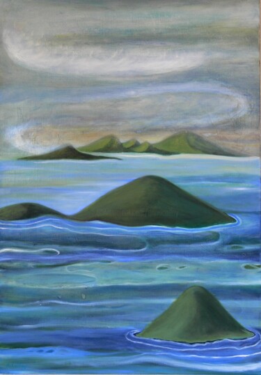 Pittura intitolato "The Islands" da Collay Anne, Opera d'arte originale, Olio Montato su Telaio per barella in legno