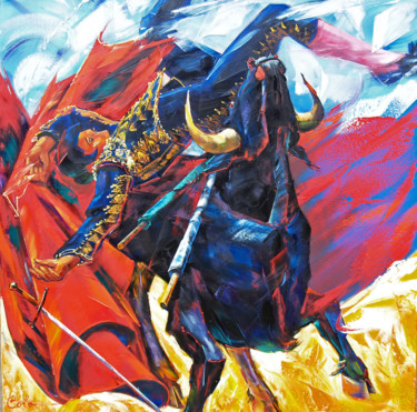 Pittura intitolato "CORRIDA 3" da Colo, Opera d'arte originale