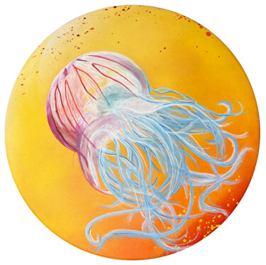 Painting titled "Jellyfish 5" by Comains, Original Artwork, Acrylic