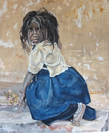 Peinture intitulée "Petite Afghane" par Frédérick Comerro, Œuvre d'art originale, Acrylique