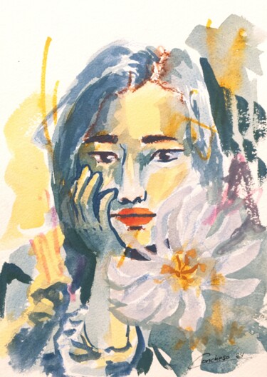 Malerei mit dem Titel "Sketch 3" von Concheso, Original-Kunstwerk, Gouache