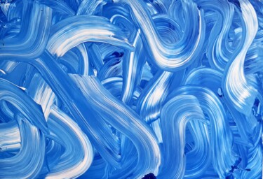 Pintura intitulada "Swirls in Blue and…" por Connie Whelan, Obras de arte originais, Acrílico