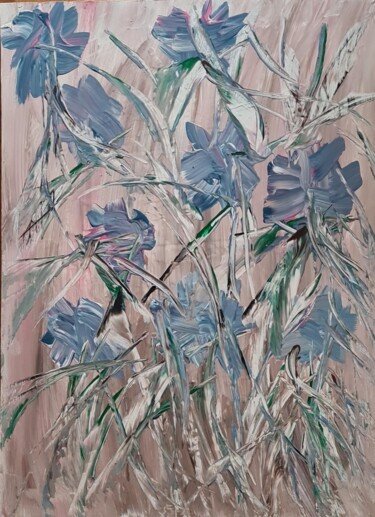 Malerei mit dem Titel "Abstract flowers" von Connie Whelan, Original-Kunstwerk, Acryl