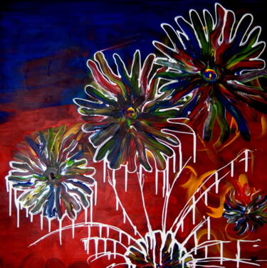 Painting titled "Heaven's flower fie…" by Conrad Bloemers, Original Artwork, Acrylic