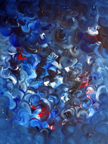 Peinture intitulée "Blue pandemonium" par Conrad Bloemers, Œuvre d'art originale, Acrylique