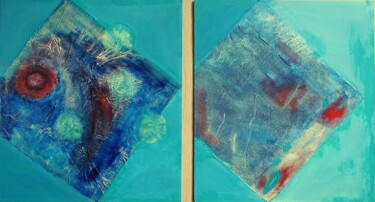 Malerei mit dem Titel "Blue thunder" von Conrad Bloemers, Original-Kunstwerk, Öl