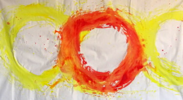 Schilderij getiteld "Mixed circles" door Conrad Bloemers, Origineel Kunstwerk, Acryl