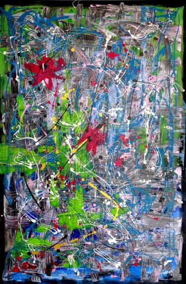 Картина под названием "Flow of life" - Conrad Bloemers, Подлинное произведение искусства, Масло Установлен на Деревянная рам…
