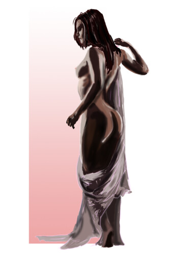 Digital Arts titled "la Femme au drap" by Rono_ok, Original Artwork, Digital Painting