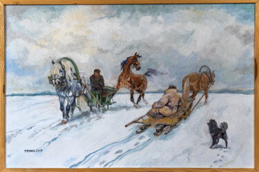 Malerei mit dem Titel "ВСТРЕЧА" von Constantin Cheles, Original-Kunstwerk, Öl