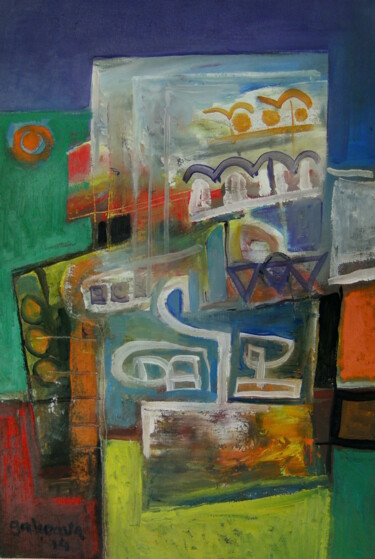 Painting titled "Architecture. Origi…" by Constantin Galceava, Original Artwork, Oil