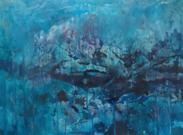 Картина под названием "Rainy Mountains" - Constantin Roucault, Подлинное произведение искусства, Масло Установлен на Деревян…