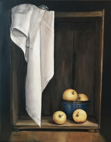 Pintura titulada "Golden Apples" por Judith Harvey, Obra de arte original, Oleo