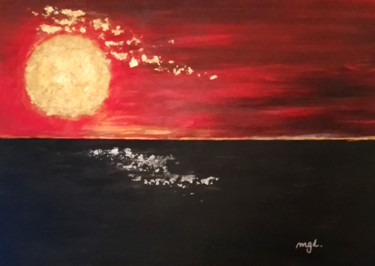 Painting titled "couche de soleil" by Dan & Monika, Original Artwork, Acrylic