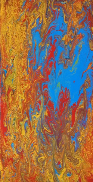 Painting titled "Blue movement" by Greg Powell, Original Artwork, Enamel