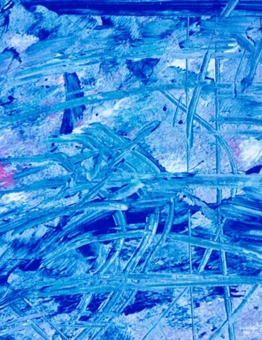 Painting titled "blue 4" by Greg Powell, Original Artwork, Enamel