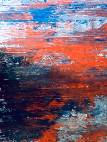 Painting titled "sunset through blue" by Greg Powell, Original Artwork, Enamel