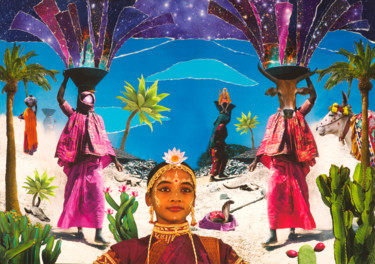 「Mystical India」というタイトルのコラージュ Manuel Blondによって, オリジナルのアートワーク