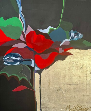Pintura titulada "Roses rouges" por Marie-Laure D'Orso, Obra de arte original, Acrílico