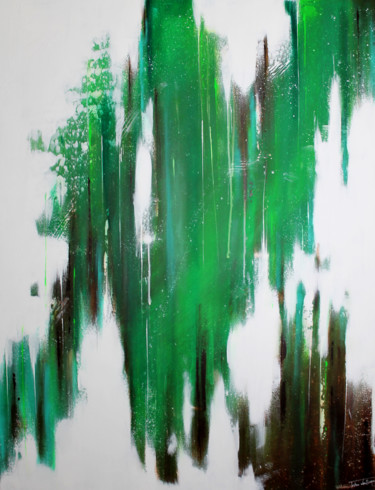 Malerei mit dem Titel "Vert d'amphore" von Tristan Wendlinger, Original-Kunstwerk, Acryl