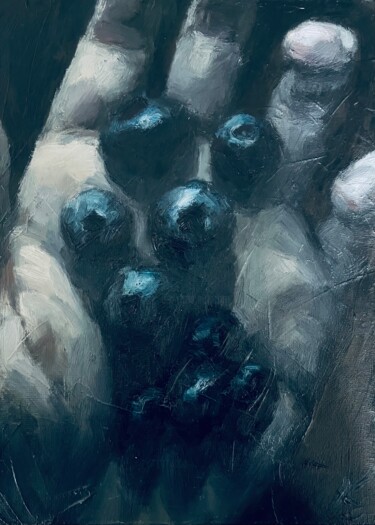 Картина под названием "The blueberries" - Cora X, Подлинное произведение искусства, Масло