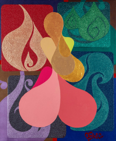 Peinture intitulée "Femme Elémentale" par Corbello, Œuvre d'art originale, Acrylique