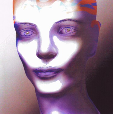 「A face from another…」というタイトルのデジタルアーツ Corinne Courletによって, オリジナルのアートワーク, デジタル絵画