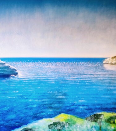 Schilderij getiteld "Sea at heart" door Corinne Courlet, Origineel Kunstwerk, Olie
