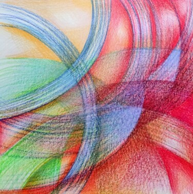 Dessin intitulée "Tissu créôle" par Corinne Courlet, Œuvre d'art originale, Crayon