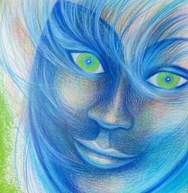 Dessin intitulée "The girl named Gree…" par Corinne Courlet, Œuvre d'art originale, Crayon